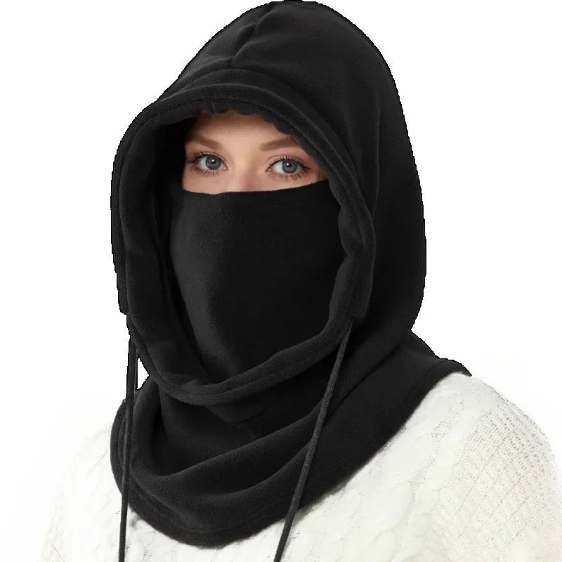 Unisex Winter Balaclava Knit Hood - Windproof Mask with Drawstring, Motorcycle Riding Headgea Warm Knitted Cap Cold Weather Oasis Select