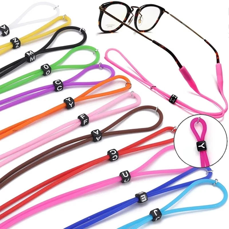 1/2pcs Adjustable Elastic Silicone Eyeglasses Straps Sunglasses Chain Sports Anti-Slip String Glasses Ropes Band Cord Holder Oasis Select