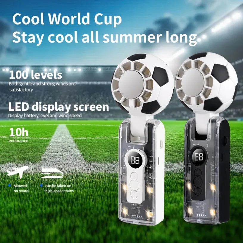 2026 New Semiconductor Cooling Handheld Fan 100 Speed Digital Display 10H Battery 3 In 1 Neck Desktop LED SOS Light Portable Fan Oasis Select