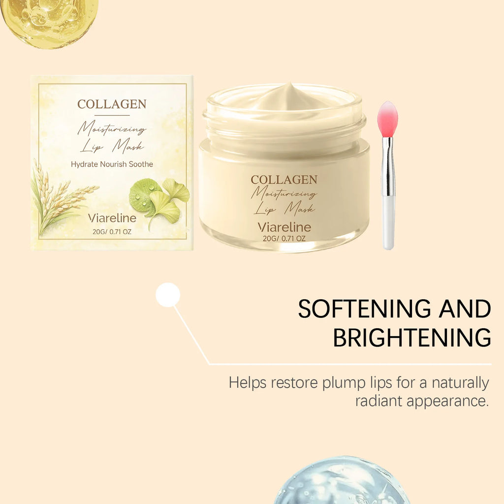 Collagen Hydrating Lip Care Mask With Applicator Remove Dead Skin Soothe Dry Chapped Brighten Plumping Lips Nourishing Lip Mask Oasis Select