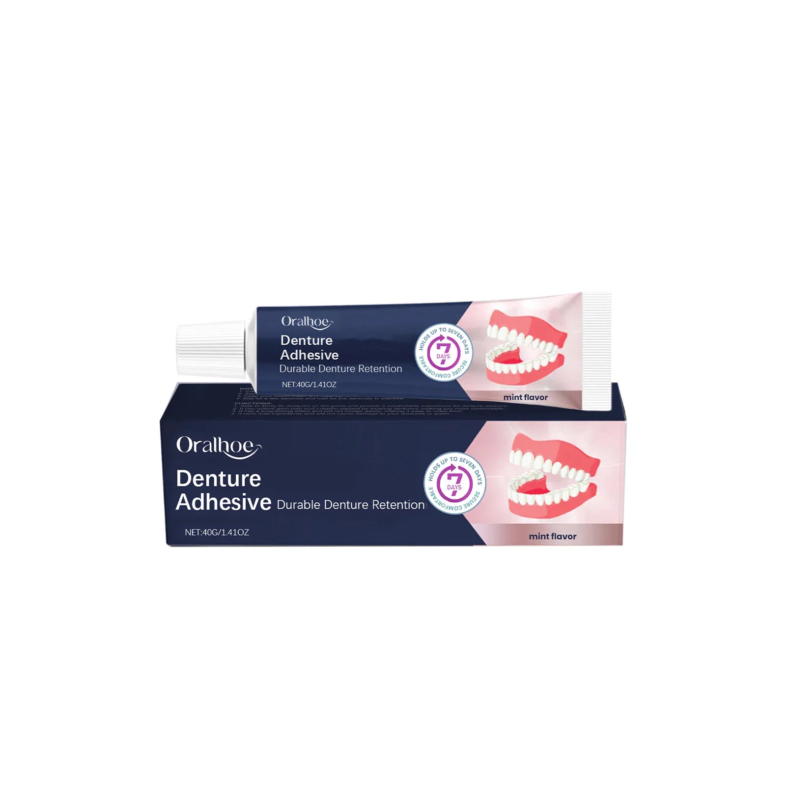 Denture Adhesive – Natural Secure Hold for Dentures Denture Adhesive Oasis Select 40g boxed