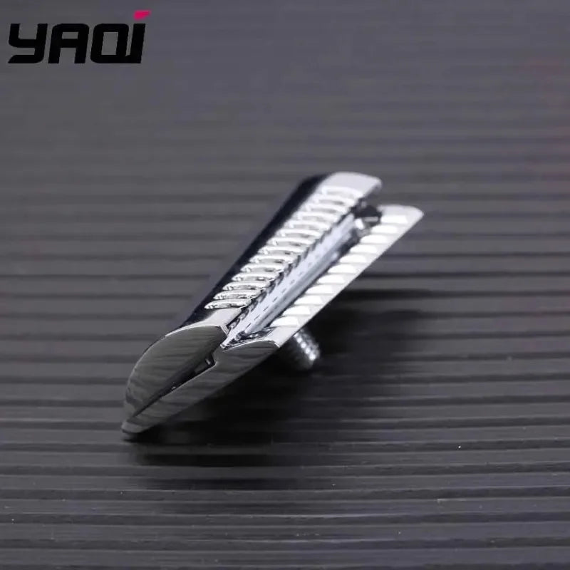 YAQI Men's Double-Edged Slant Safety Razor Head Replacement Aggressive Chrome Color Accessory Oasis Select