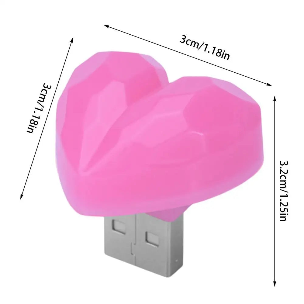 Ambient Lighting Car Interior Heart Car Lights Interior Ambient Lighting Decor Color Changing Atmosphere Lamp Romantic Lighting Oasis Select Multicolour Pink