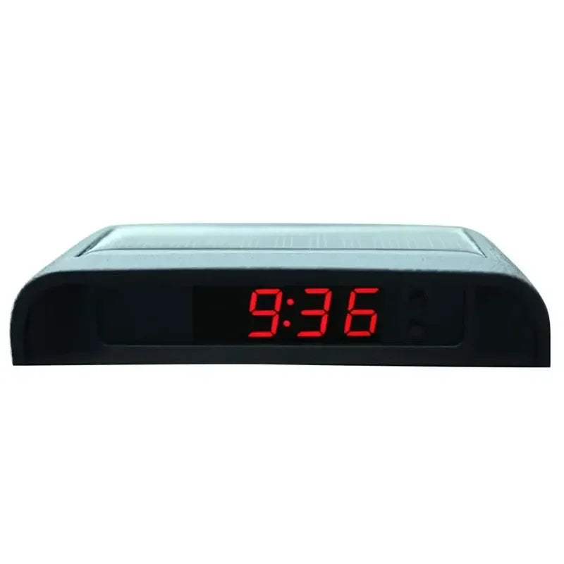 Solar Charging Powered Car Clock Automatic Adjustment Car Clock2 4-Hour 3-level Brightness Auto Internal Stick-On Digital Watch Oasis Select Red