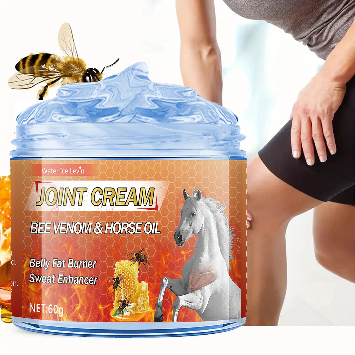 Bee Venom & Horse Oil Joint Cream - Moisturizing Formula with Ginger, Chamomile, and Arnica Extracts, Suitable for Knees, Back, Shoulders, and Neck Muscles - 60g Oasis Select