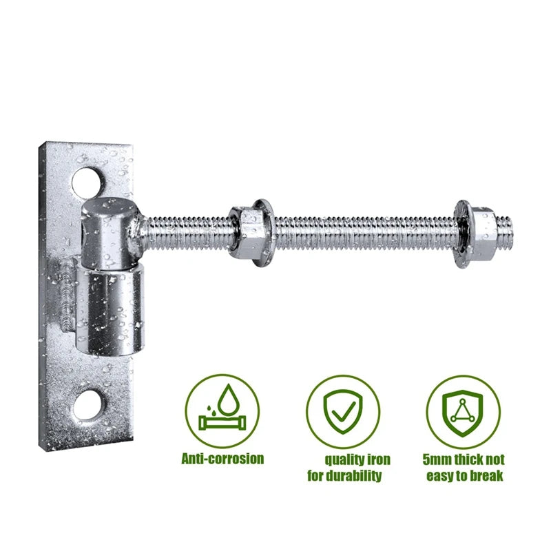 Gate Hinges Heavy Duty Wood Fence,J Bolt Gate Hinge For Wood Fence,Steel Welded Hinge For Farm Gate, 6 Inch 2Pack Oasis Select