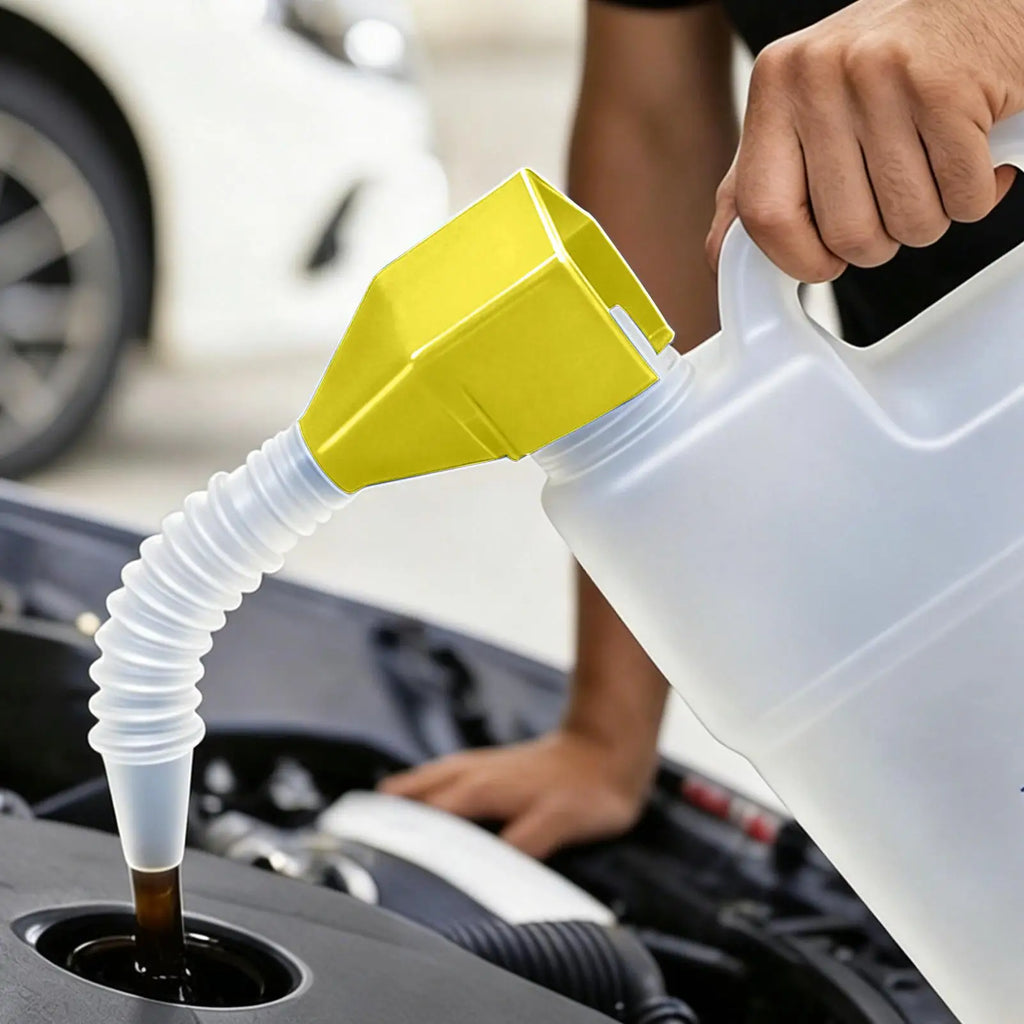 Foldable Car Motorcycle Refueling Gasoline Engine Portable Plastic Oil Funnel Filter Transfer Tool Flexible Funnel Draining Tool Oasis Select