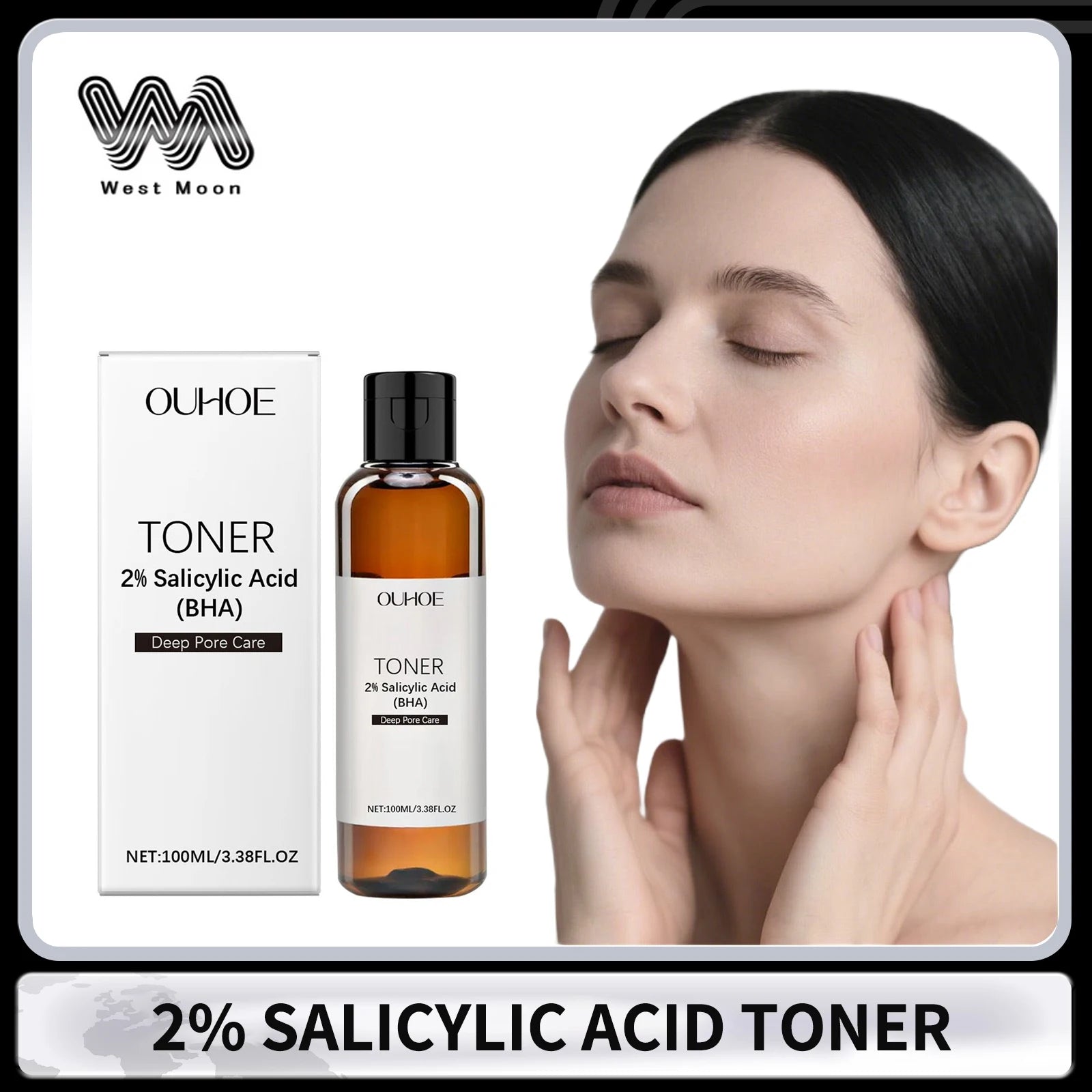 2% Salicylic Acid Toner for Pores Shrinking Oil Control Remove Pimple Exfoliating Anti Acne Moisturizing Brighten Facial Toner Oasis Select