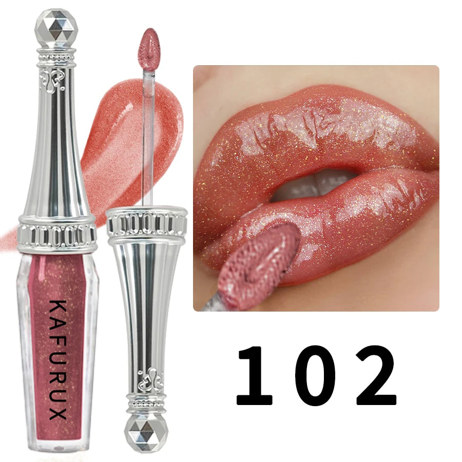 KAFURUX 6-Color Glitter Lip Gloss – Shimmer Pearlescent Set