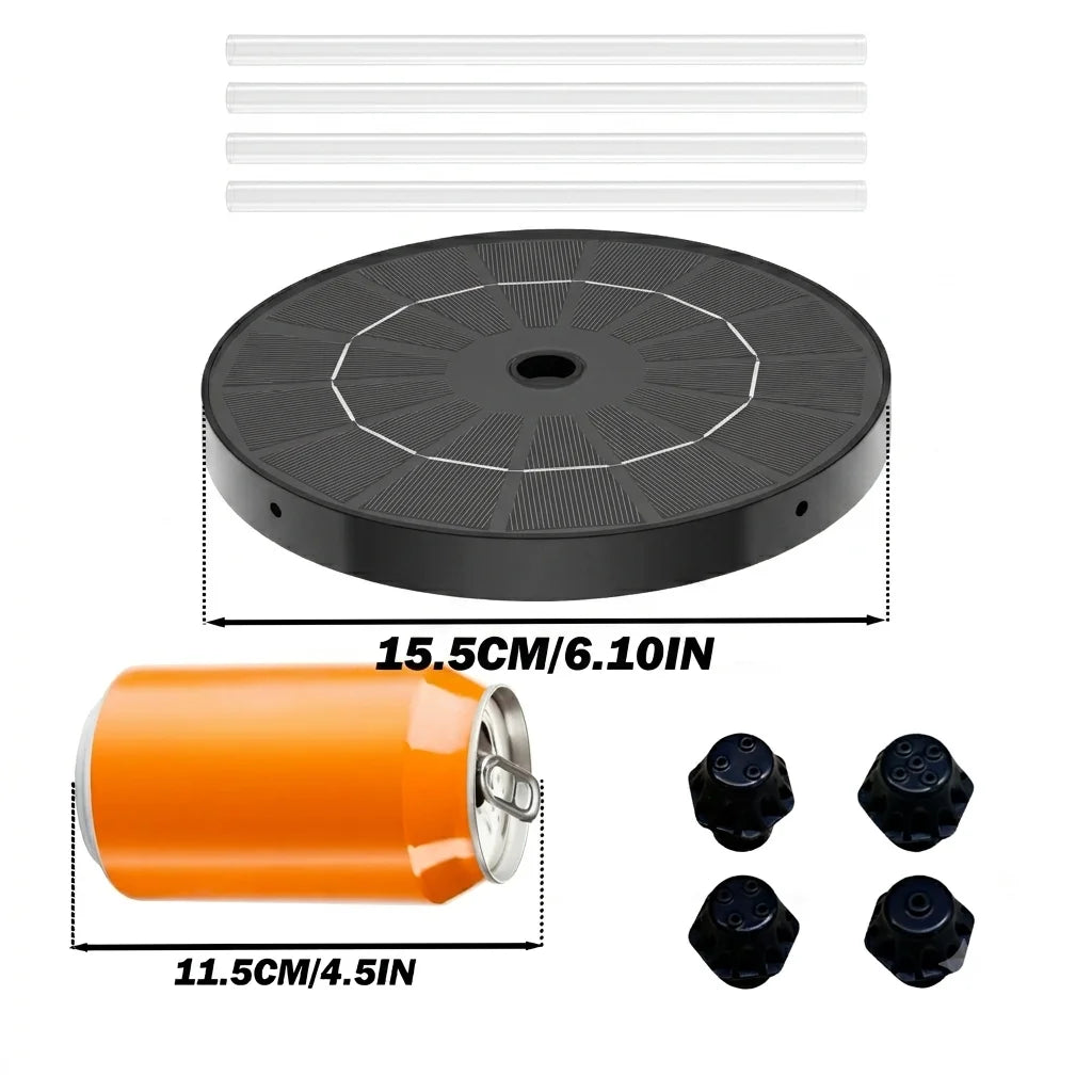 2.8W Outdoor Solar Fountain with 4 Nozzles and 4 Crash Bars, Solar Water Fountain Pump Suitable For DIY Garden Pond Bird Bath Oasis Select 2.8W