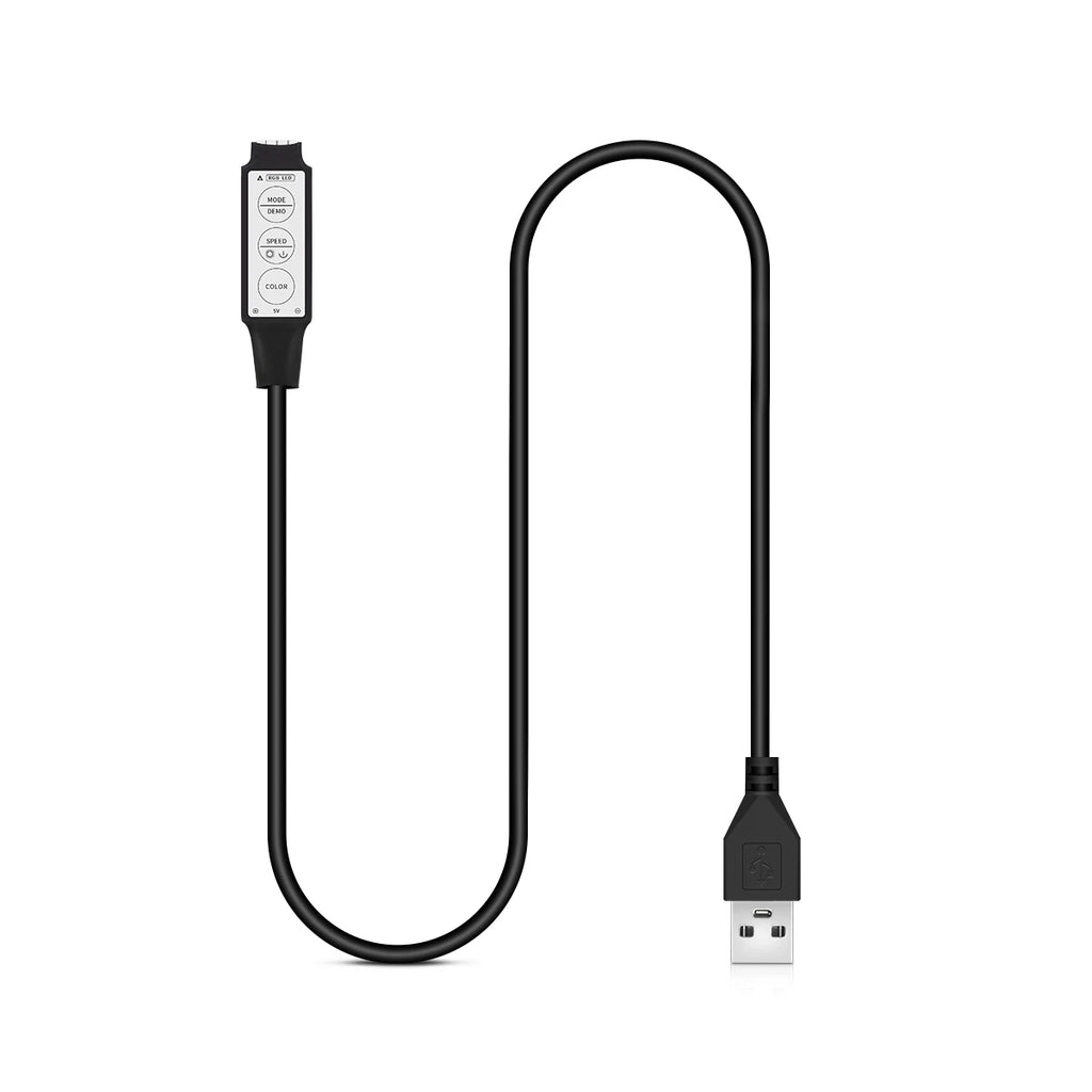 RGB Controller DC 5V USB Ports Connector Cable 4pin Line 3 Keys Dimmer for SMD 2835/5050/5630 LED Strip Lights Brightness Adjust Oasis Select Mini 3Key RGB USB