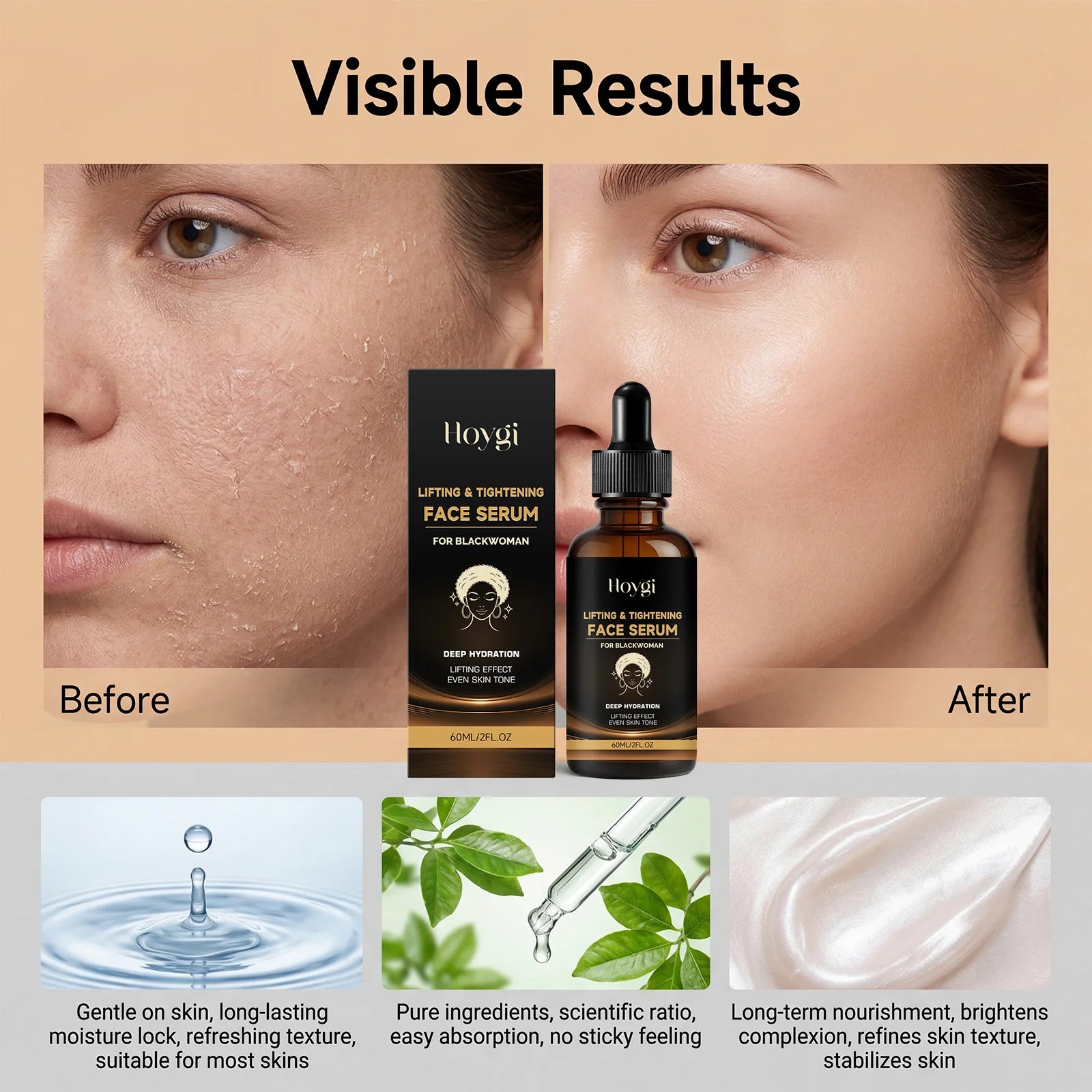 Lifting Tightening Face Serum Brightening Niacinamide & Hyaluronic Acid Collagen Hydrating Serum Daily Firming Skincare Moistur Oasis Select