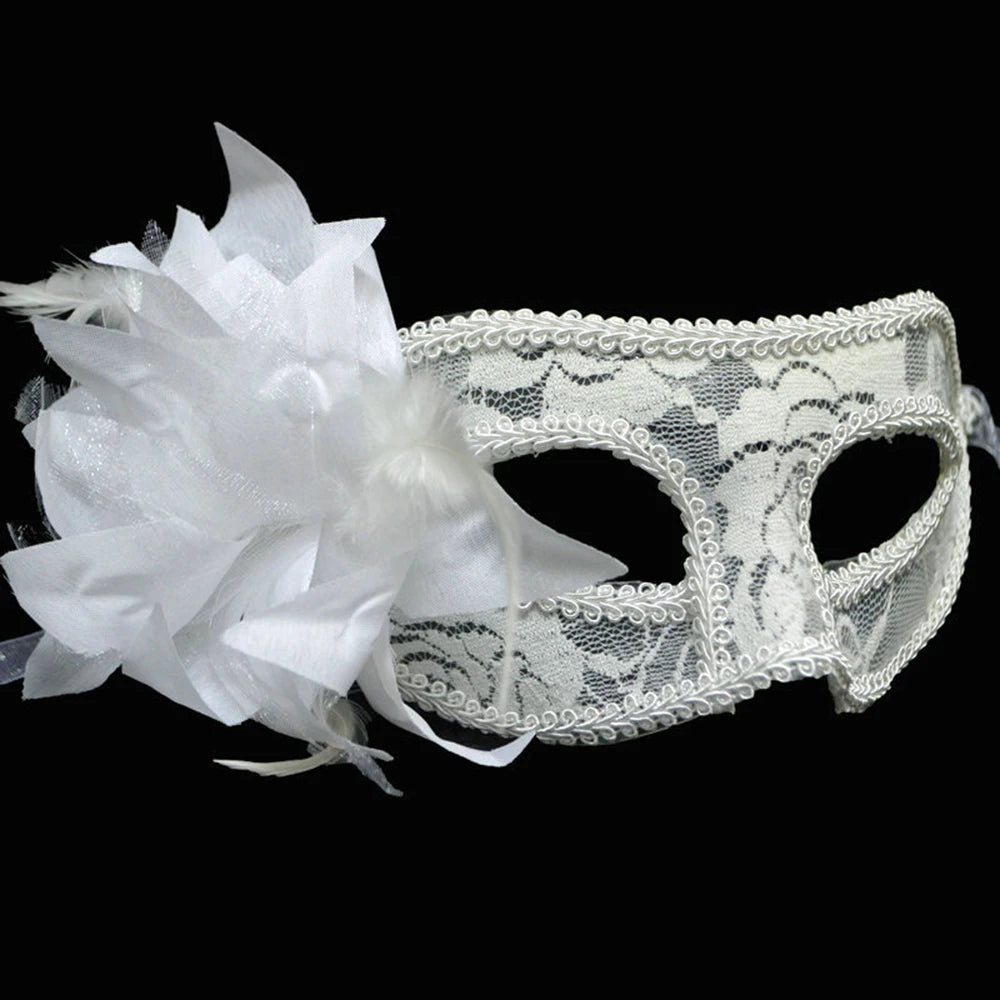 Lace Floral Half-Face Venetian Masquerade Mask | Halloween Party