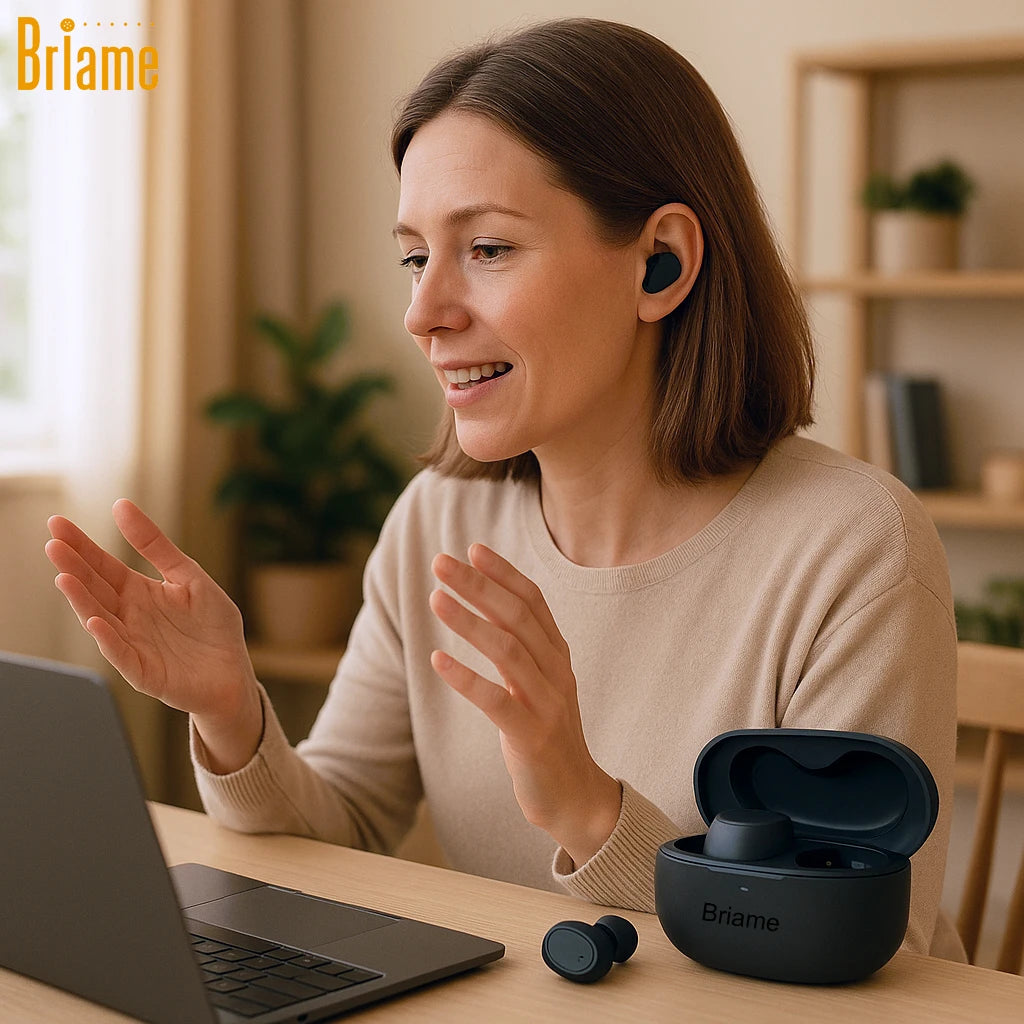 Briame Wireless In-Ear Earphones Bluetooth Headphones Mini Hifi Sound Earbuds 40H long-lasting standby Bluetooth Headsets Stereo Oasis Select