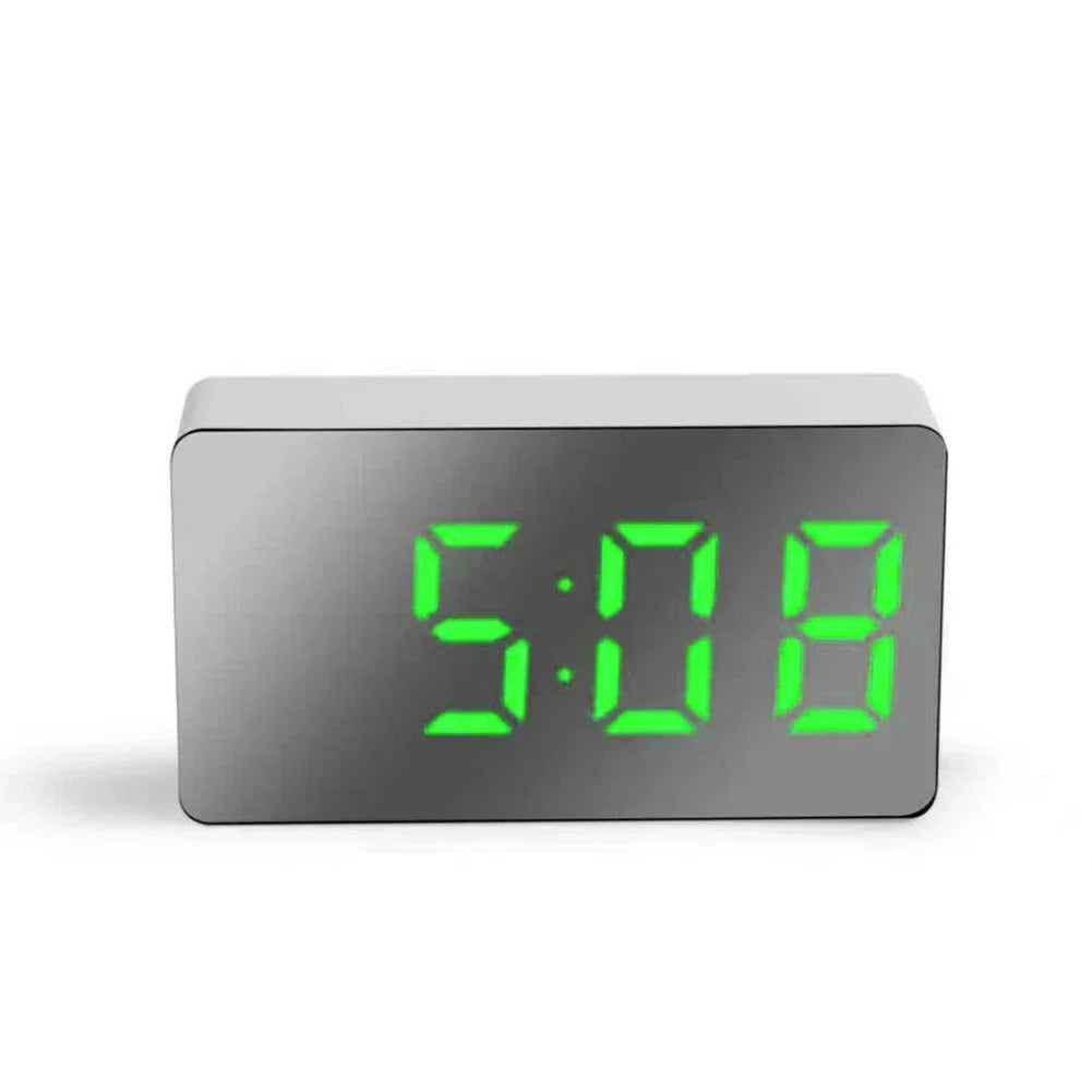 Bedroom And Office LED Mirror Clock Flexible Power Supply Clock Battery Operated Green Convenient Travel Clock Oasis Select Green China Mainland