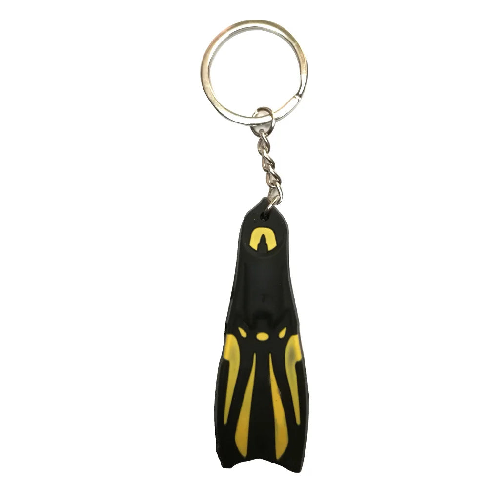 Mini Scuba Diving Fin Key Chain KeyChain Flipper Keyring Diver Diving Gift Oasis Select Black Yellow