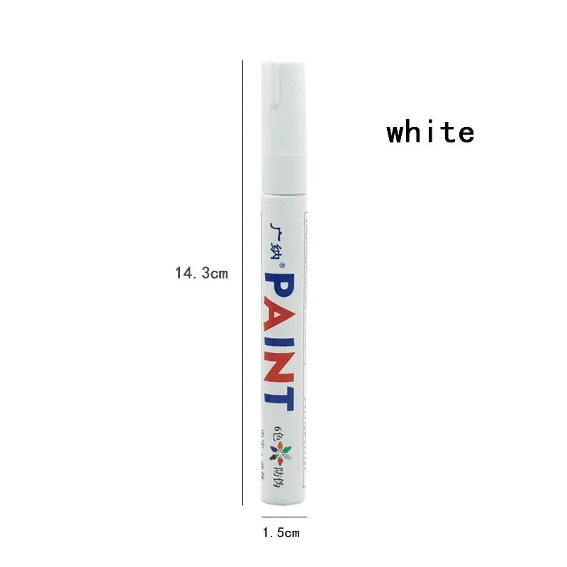 1/2pcs Oily Painting Pen Waterproof Permanent Graffiti Touch Up Tyre Marker Auto Rubber Tire Tread Mark Pen For Bike Cars Metal Oasis Select White