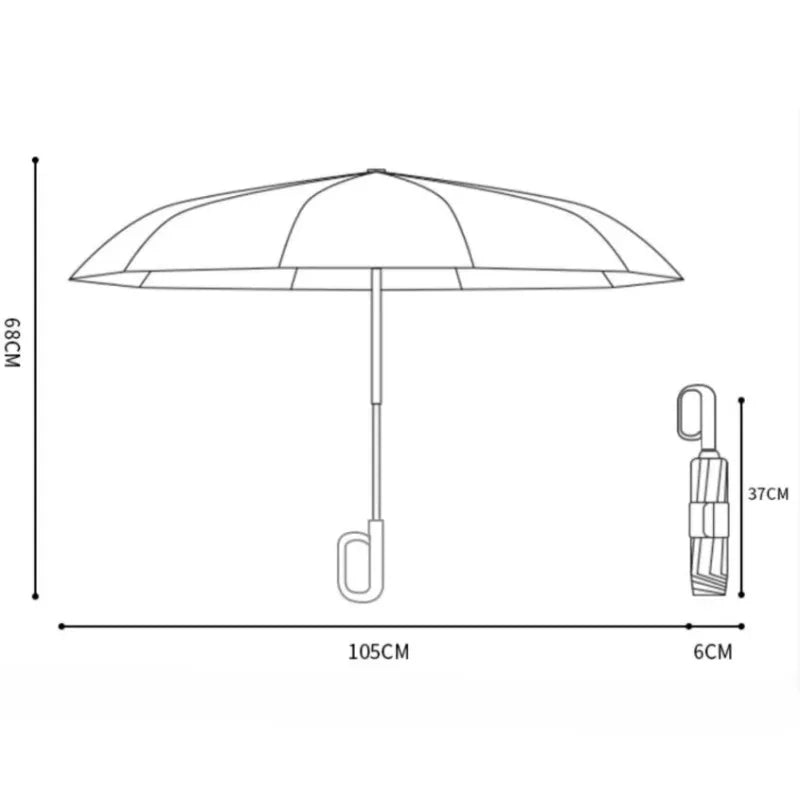 UPF50+ Auto Lock Carabiner Folding Umbrella for Backpack Quick Attach Detach Portable Outdoor Travel Umbrella Oasis Select