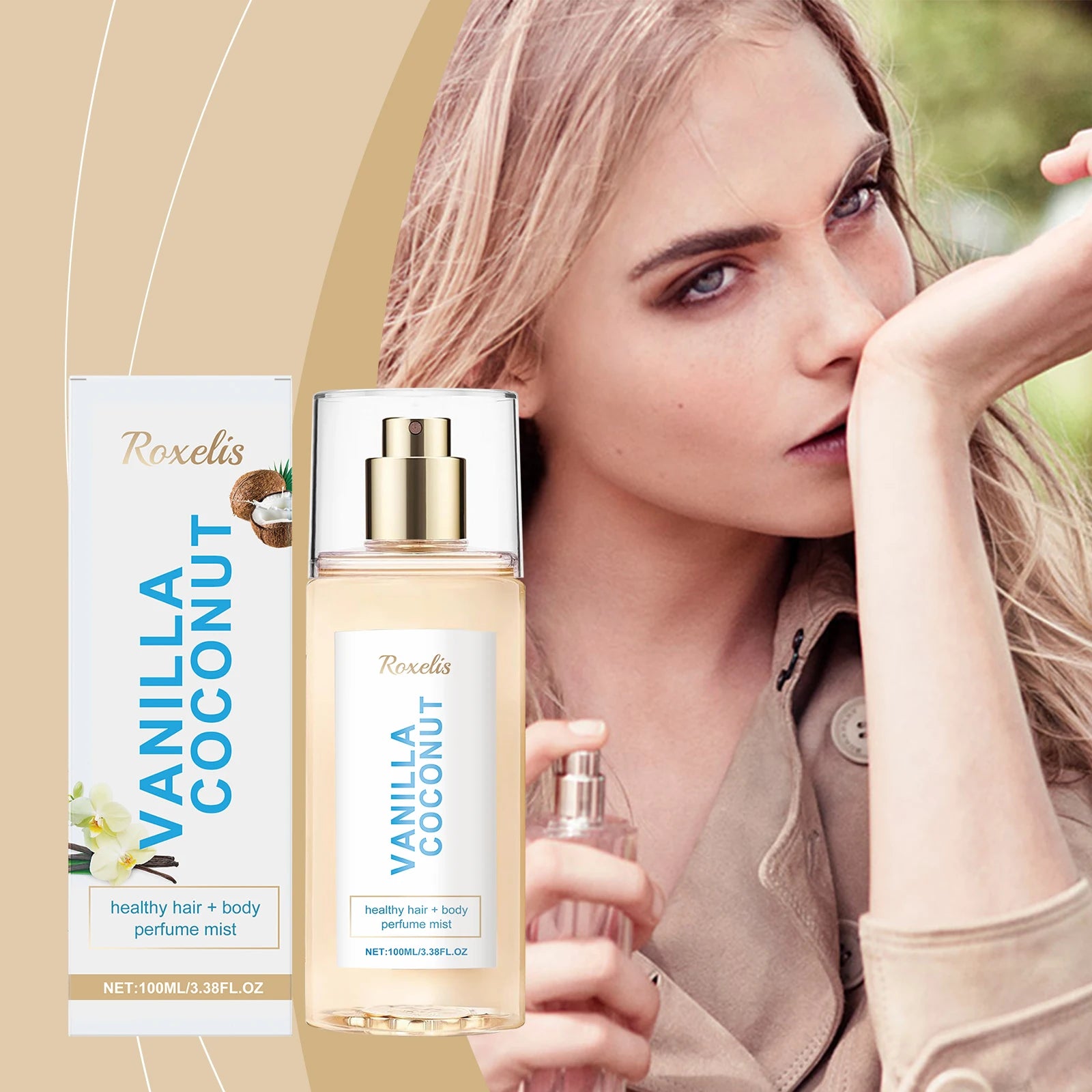Vanilla Coconut Body Perfume Spray – Long-Lasting 100ml Mist Body Perfume Spray Oasis Select