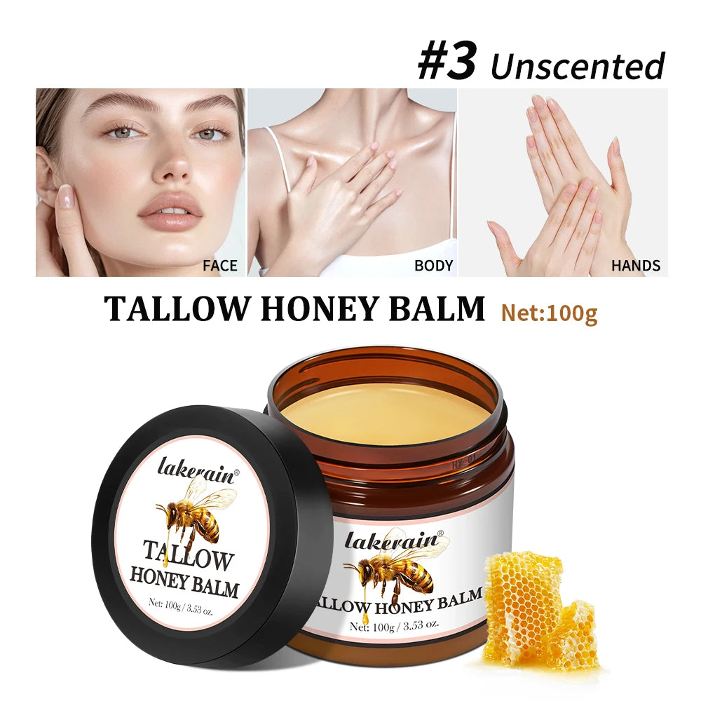 Grass-Fed Beef Tallow & Raw Honey Balm | Natural Moisturizer Tallow Honey Balm Oasis Select 3 Unscented