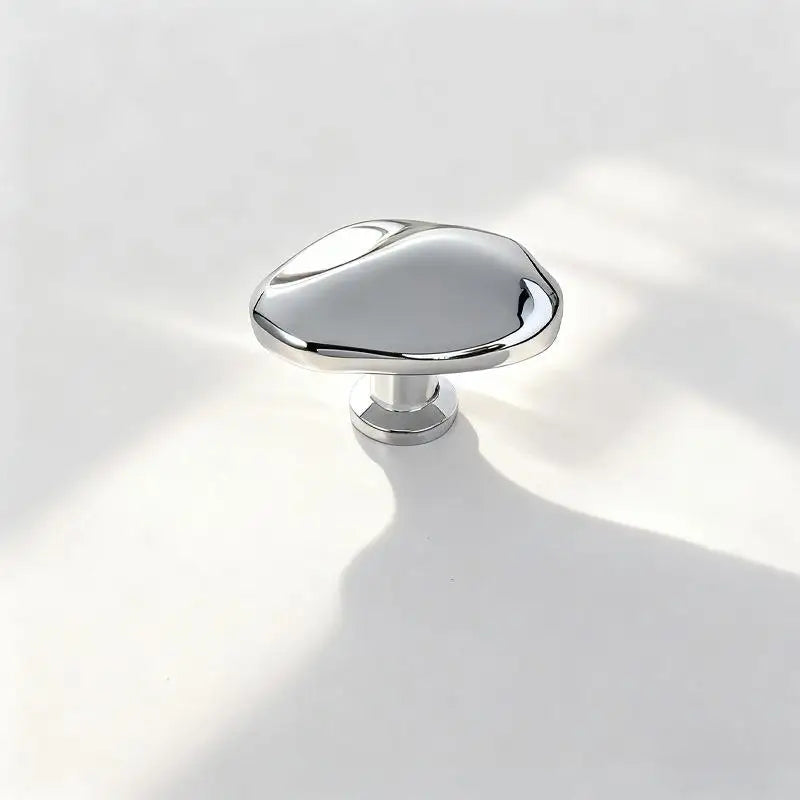 Silver Zinc Alloy Single Hole Cabinet Drawer Handle | Modern Style