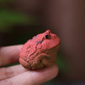 Zisha Tea Pet Small Horned Frog Premium Nurturable Wealth-Attracting Frog Tea Play Fish Tank Landscaping Decoration Tea Oasis Select Red Horned Frog
