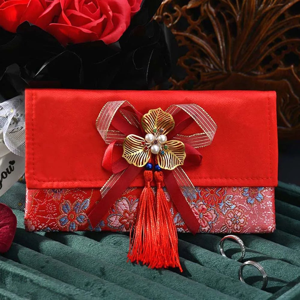 2025 Lunar New Year Brocade Red Envelope HongBao with Tassel