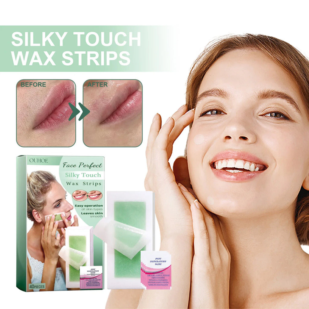 40-Pack Cold Wax Strips for Face, Legs & Body Hair Removal Depilatory Wax Strips Oasis Select
