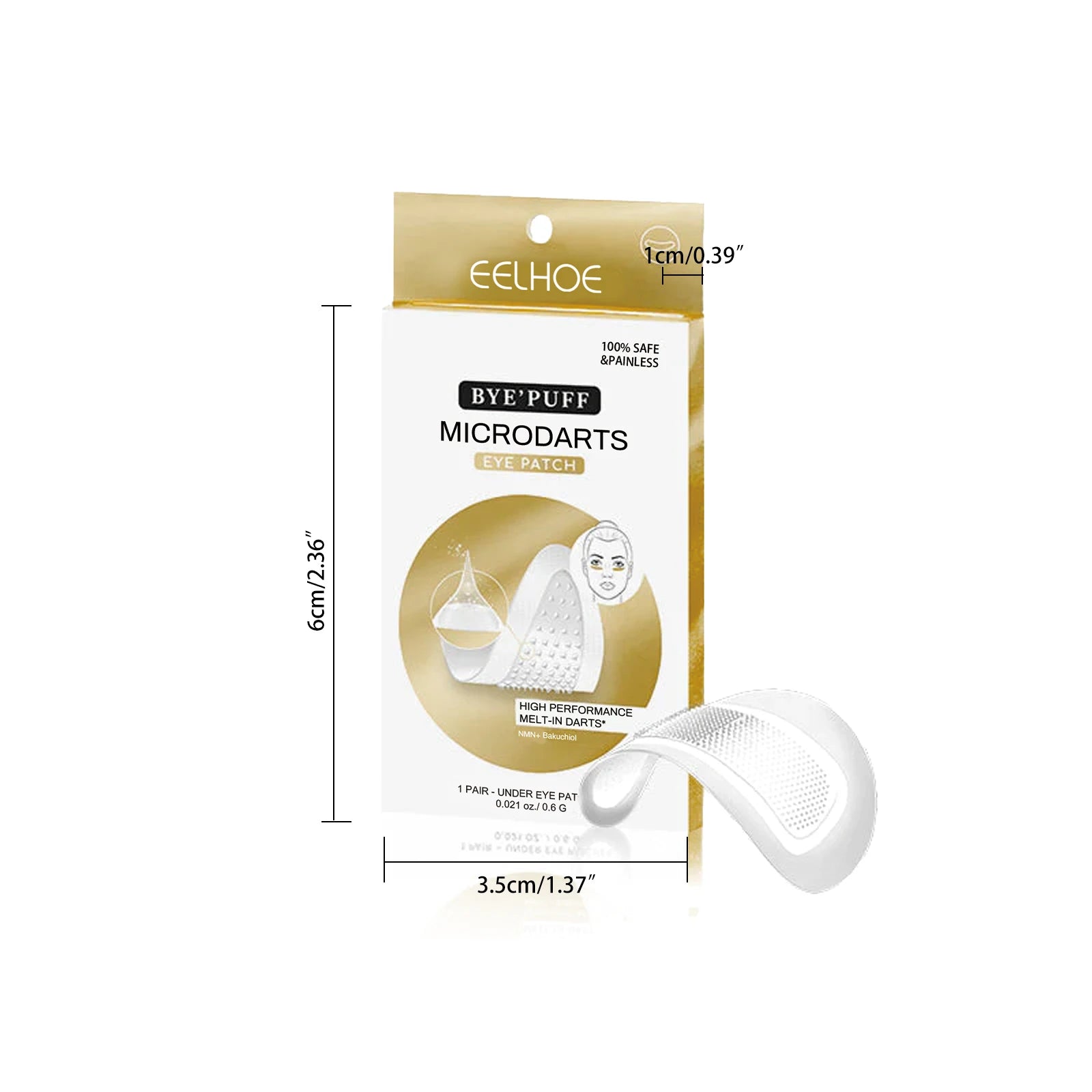 Hyaluronic Acid Microneedle Eye Patches Reduces Dark Circles & Puffiness Fade Fine Lines Under Eyes Nourishes Delicate Eye Skin Oasis Select 1 pair