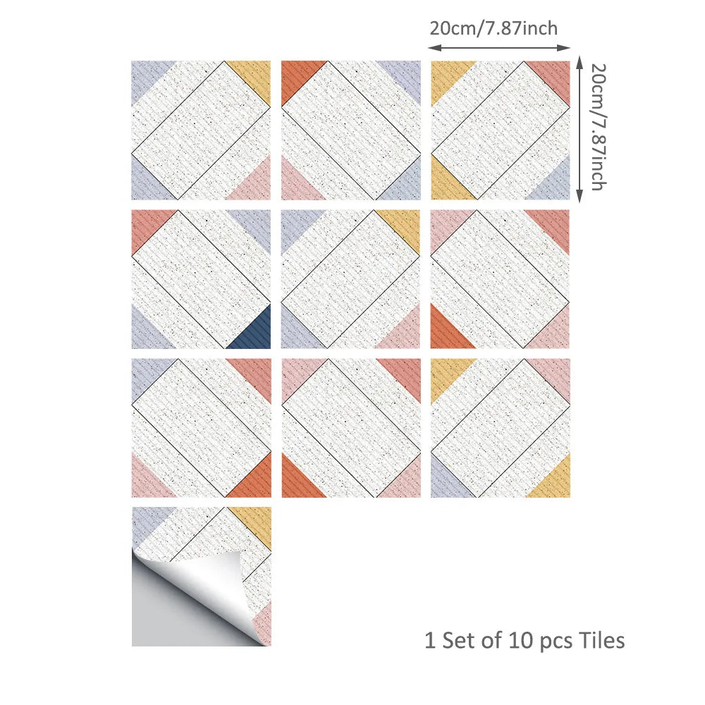 20*20cm Nordic Style Floor Tile Stickers Waterproof Anti-slip Wall Decals Home Decor for Bathroom Kitchen Oasis Select DB173 20 20CM 10PCS