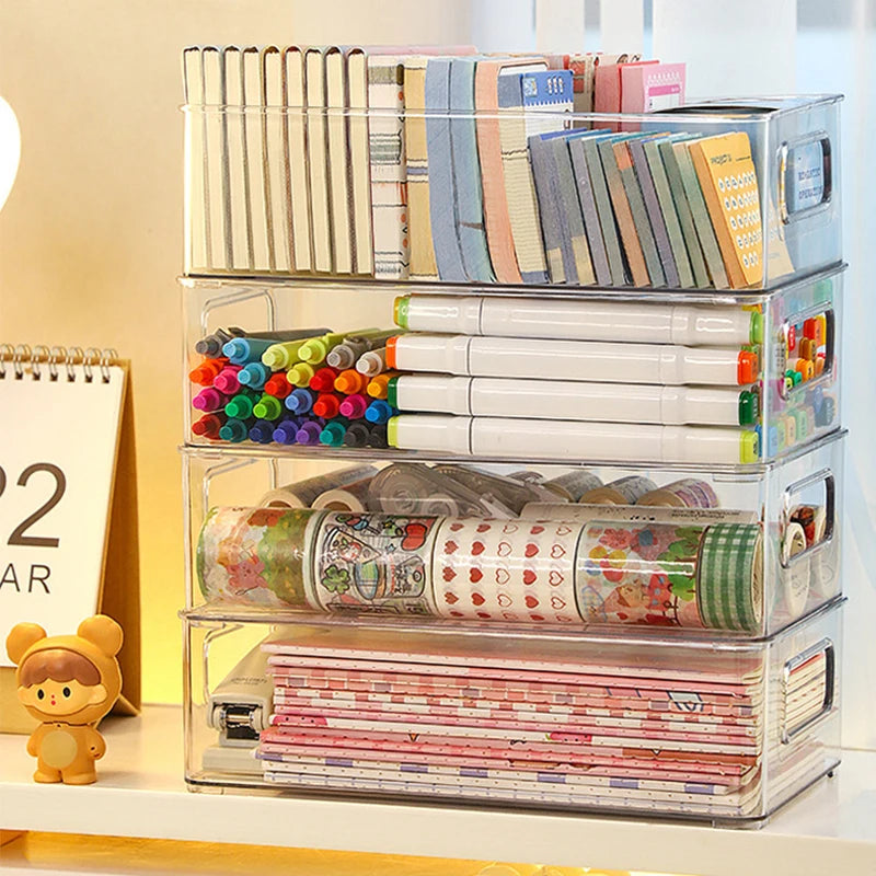 Acrylic Storage Box Desktop Cosmetics Transparent Plastic Box Dormitory Household Facial Mask Skin Box Refrigerator Storage Box Oasis Select