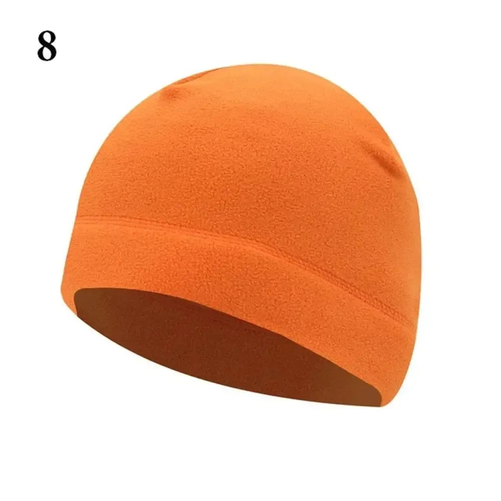 Men Polar Fleece Caps Winter Warm Outdoor Sports Skiing Cycling Cap Hat Windproof Soft Beanie Cap Women Ski Bike Hat Caps Oasis Select 08Orange