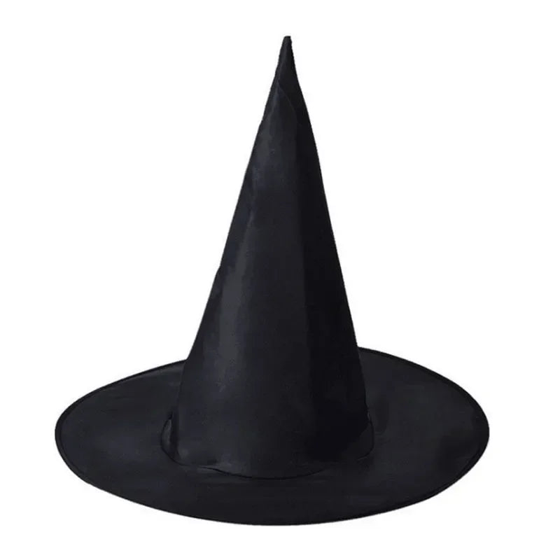 Halloween Witch Hats Black Folds Wizard Hat for Women Men Masquerade Party Cosplay Props Decoration Carnival Party Hats Oasis Select D-27x32cm
