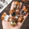 Mini Glass Sealed Jar Food Grade Coffee Powder Tea Storage Jar Gold Bean Storage Bottle Portable Small Empty Bottle Oasis Select 6pcs small size