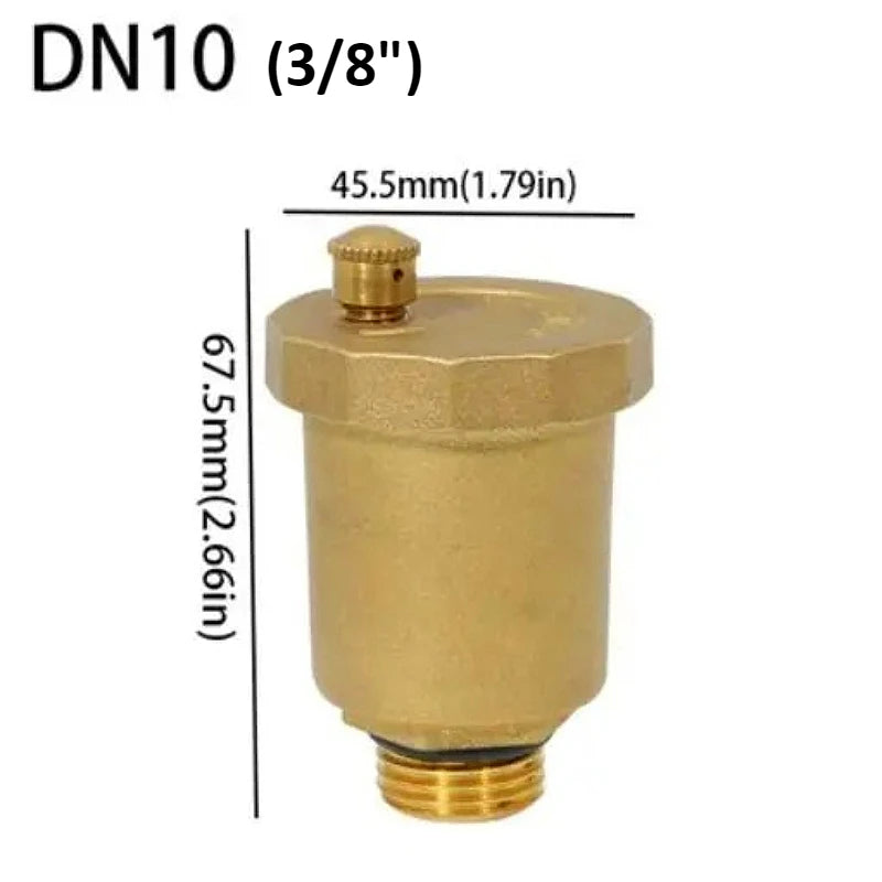 Brass Material Automatic Operation Exhaust Pressure Relief Valve One-way Standard External Thread Pressure Relief Exhaust Valve Oasis Select DN10 3Points