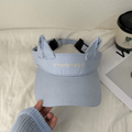 Fashion Lightweight Cat Ears Baseball Cap Cute Ear Solid Color Sun Visor Letter Embroidered Adjustable Sun Hat Summer Oasis Select Blue