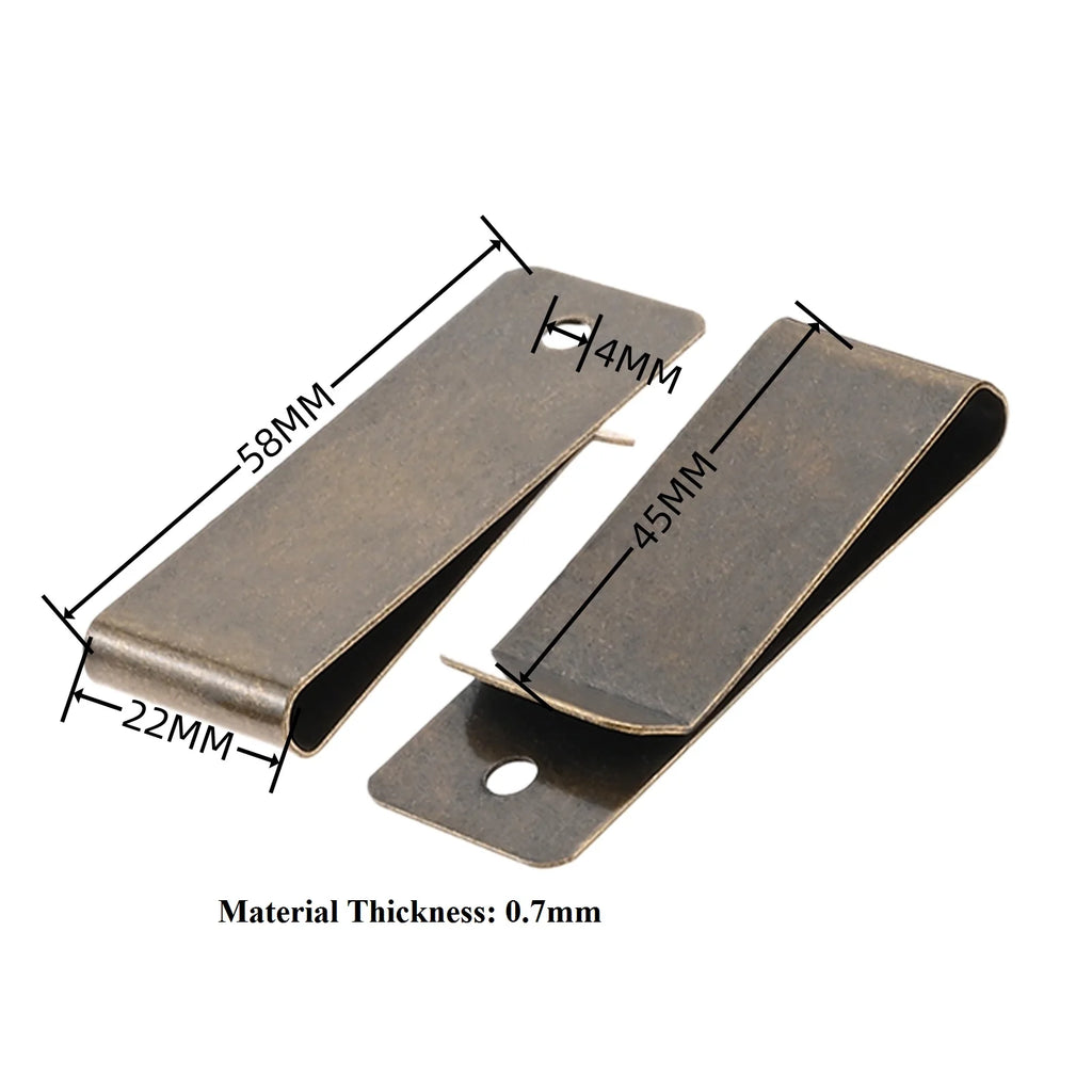 2-Pack Antique Bronze Iron Spring Buckle Sheath Clips DIY
