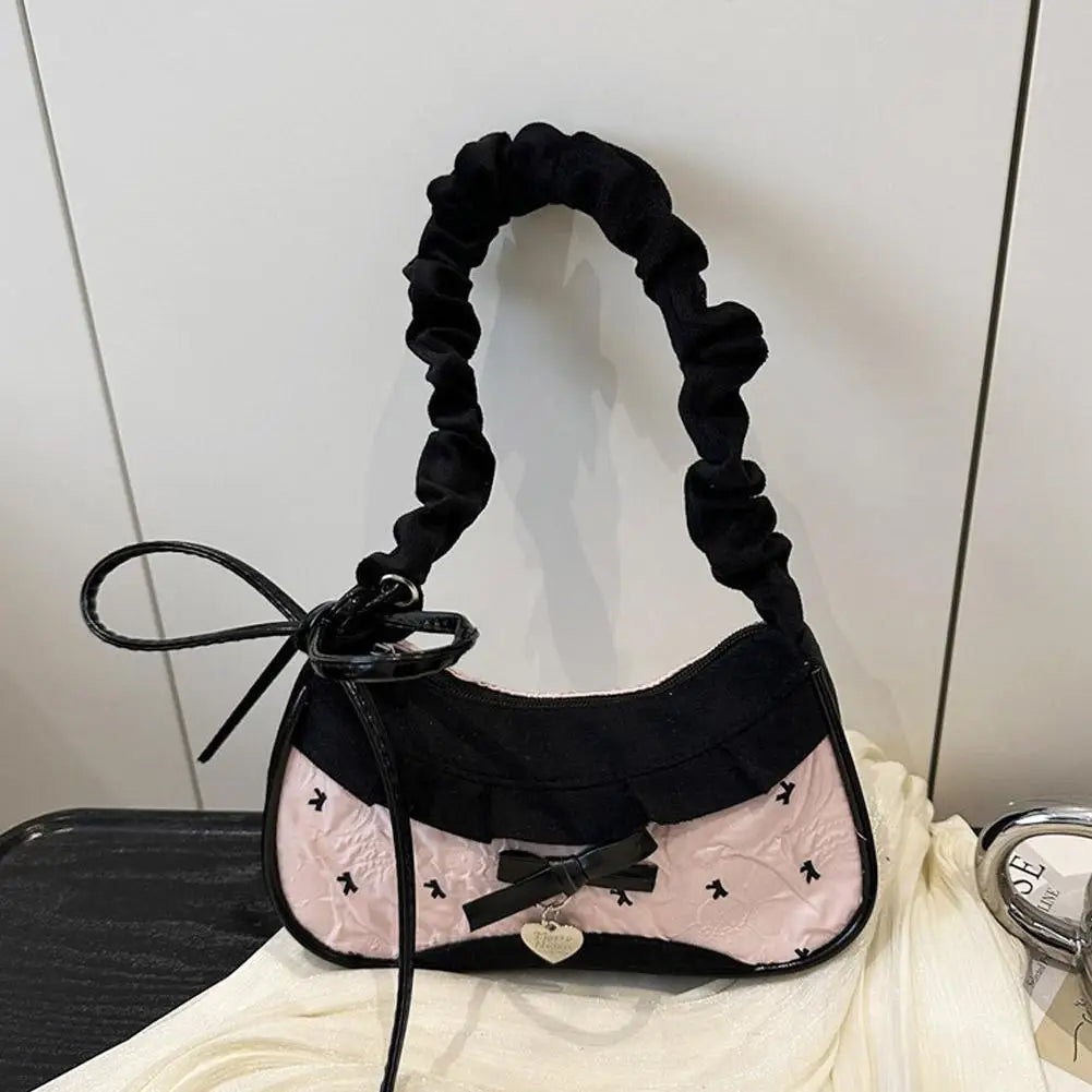 Y2K Checkered Lace Bowknot Shoulder Bag – Cute Crossbody Purse Shoulder Crossbody Bag Oasis Select