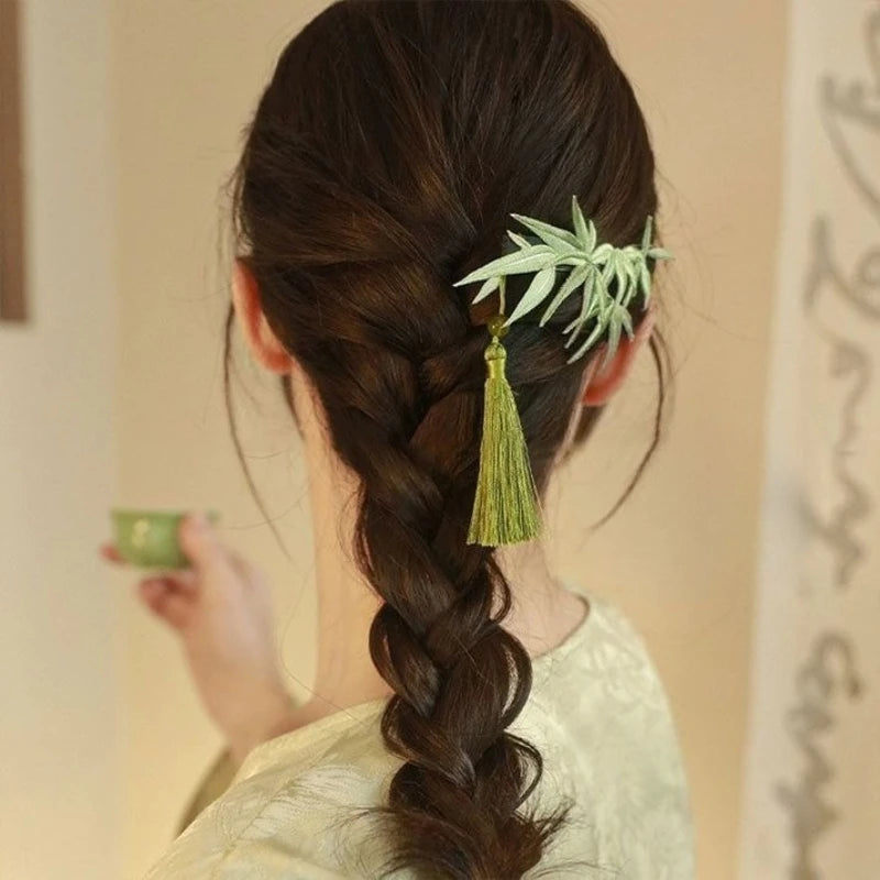Hair Clip With Long Tassel Vintage Chinese Style Hair Barrette Elegant Hanfu Hair Accessory For Daily Outfit Cosplay Gift Oasis Select