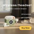 Bluetooth Earphones Camera Style Wireless Headset In-Ear Sports Running Headphones with Microphone Hands-Free Control Oasis Select Green