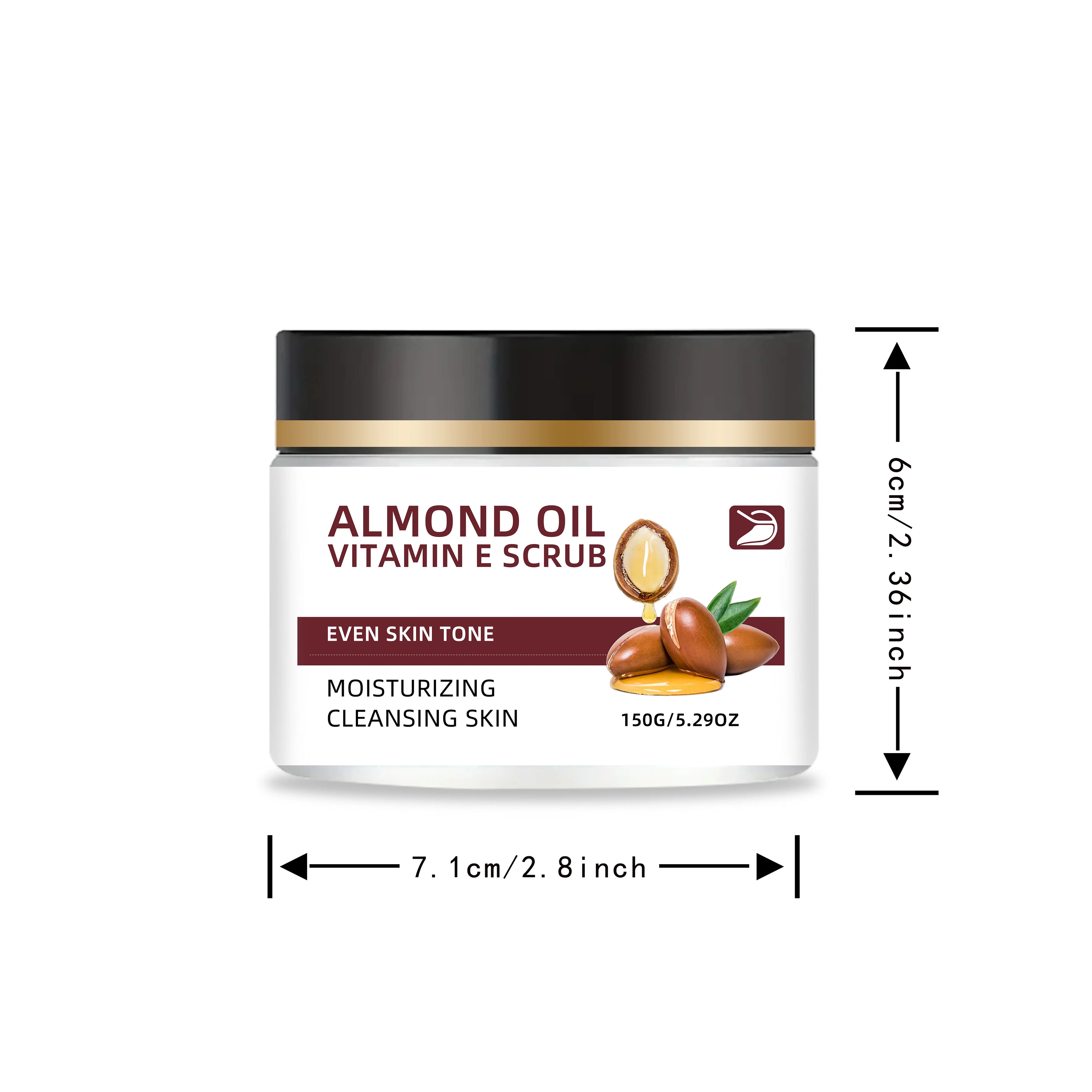 Ottilavie ALMOND OIL VITAMIN E SCRUB – Exfoliating Body Scrub for Smooth & Nourished Skin – For Dry, Dull Skin – Daily Maintenan Oasis Select 150g