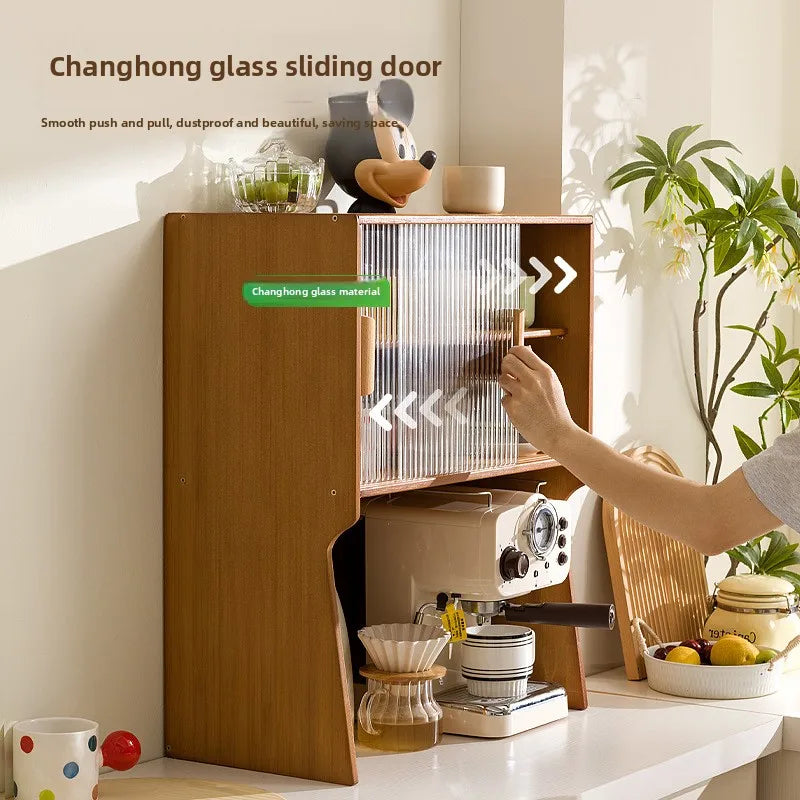 Cup storage rack desktop dining side coffee machine kettle storage cabinet multi-layer dustproof water cup tea set cup holder Oasis Select