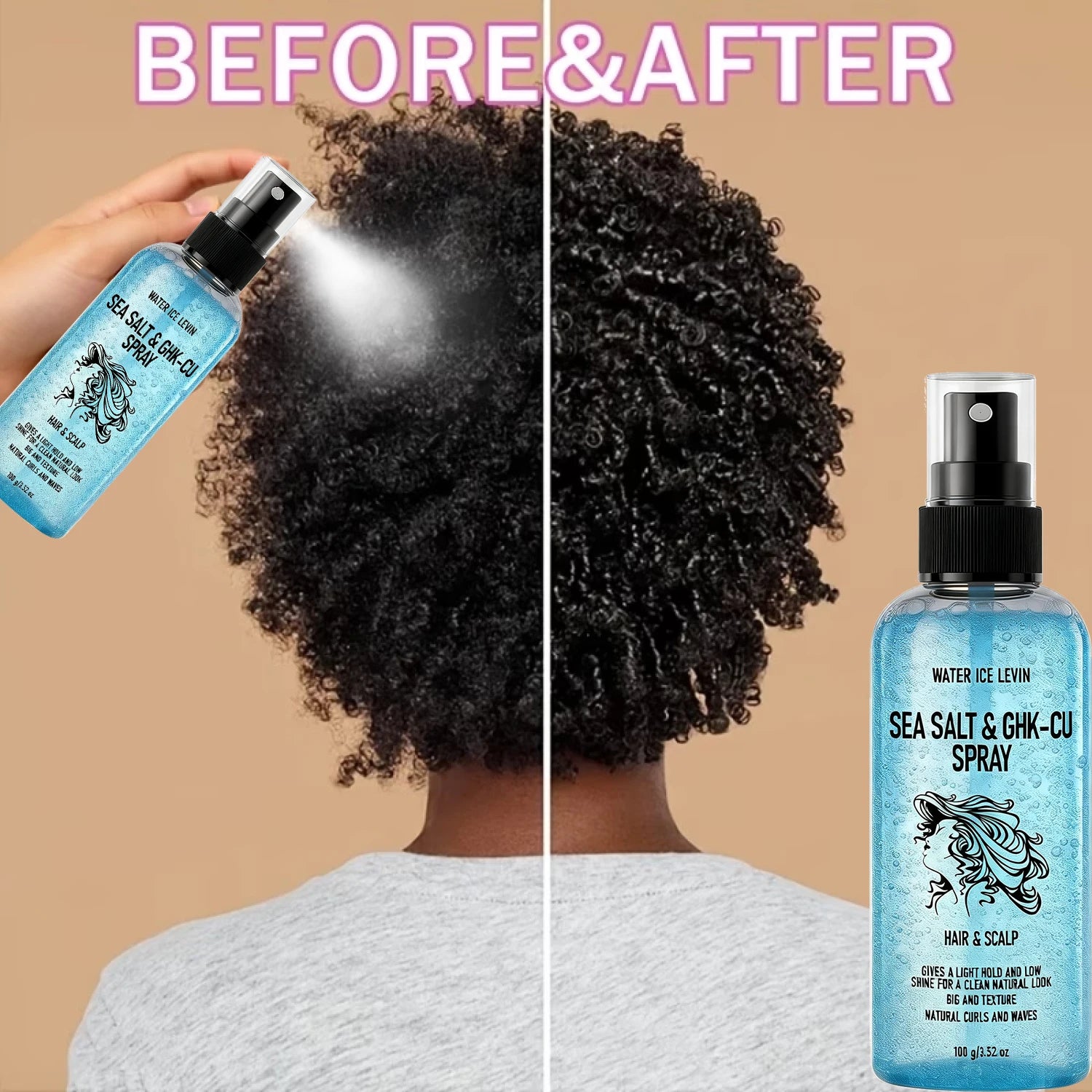 Biotin Keratin Sea Salt Hair Spray – GHK-Cu Curls & Texture Hair Styling Spray Oasis Select