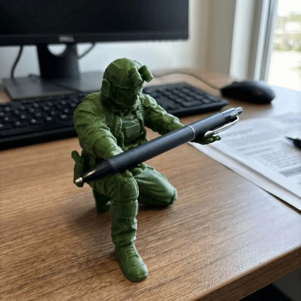 Unique Soldier Pen Holder Plastic Special Forces Figure 3D Printed Pen Stand Stationery Pencils Desk Organizer Desktop Decor Oasis Select