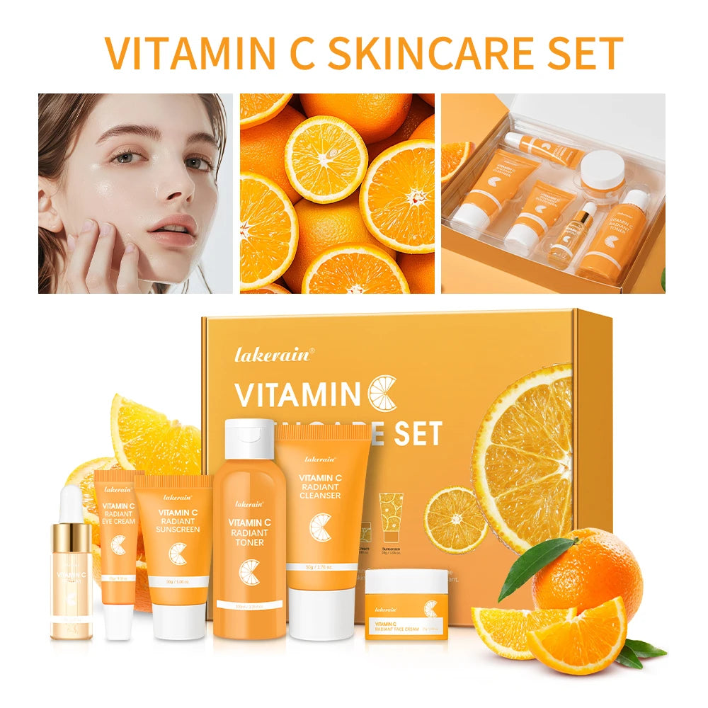 Vitamin C 6-Piece Skincare Set – Brightening & Moisturizing Kit