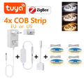 Multiple Parallel Connections LED Decorative Lamp Ribbon Smart Zigbee/Tuya COB Strip For Sound-absorbing Panel Cabinet Wall Deco Oasis Select 4PCS COB Strip Natural White 4000K EU Plug Standard|1m 3.28FT