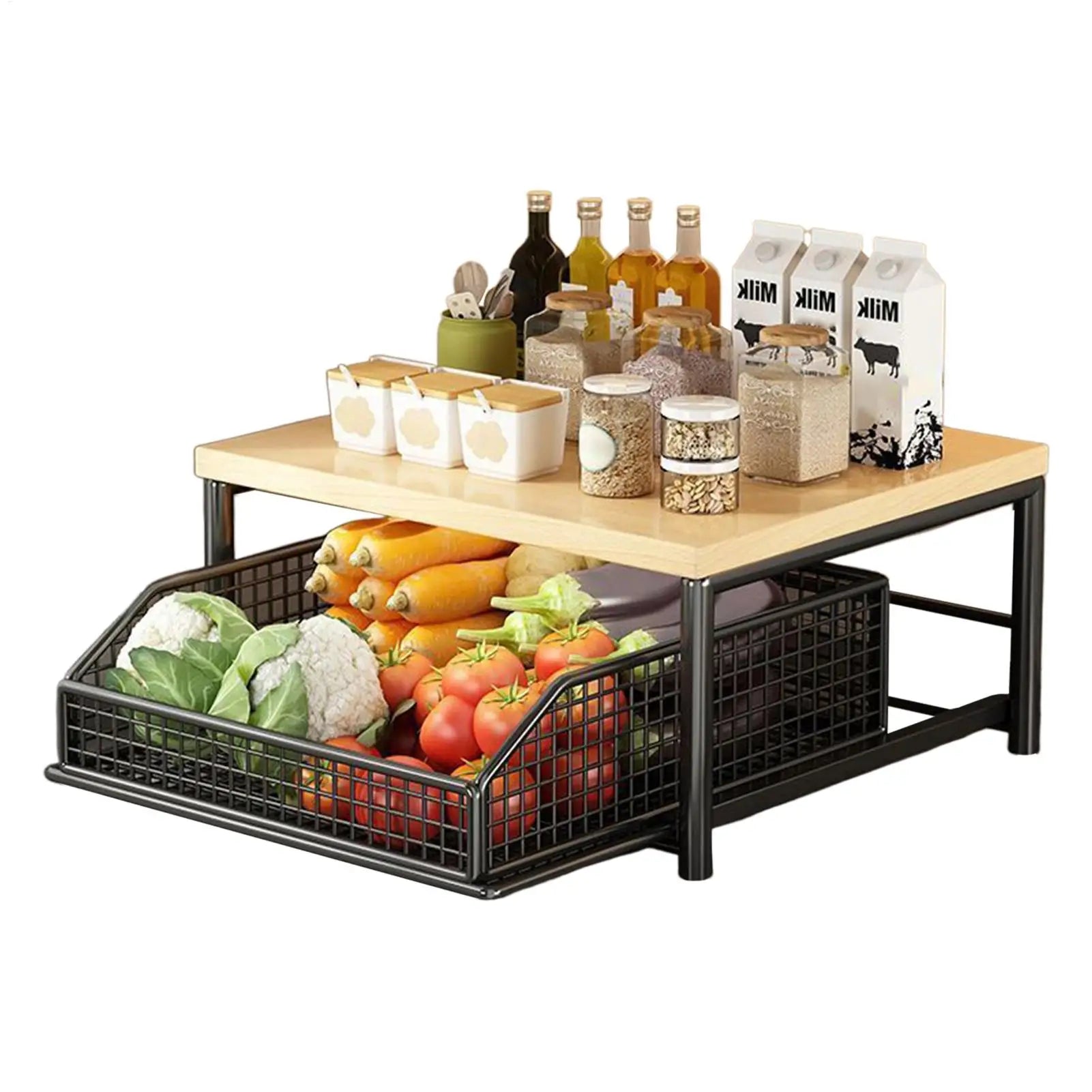 Kitchen Rack 2-Tier Vertical Holder Rack Household Organizer Shelves for Pantry Kitchen Bathroom Garage Shower Bar Apartment Oasis Select