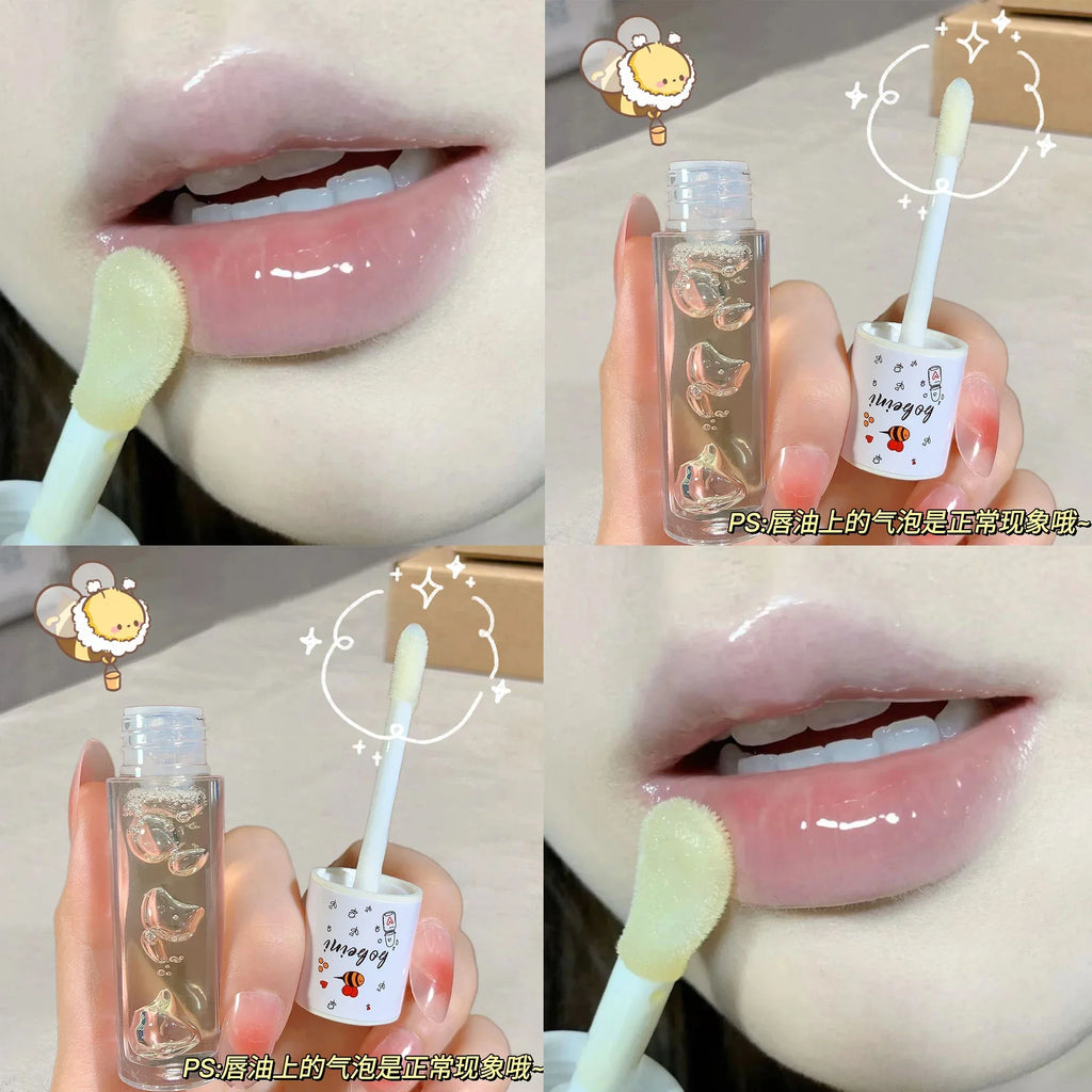 Peach Honey Lip Oil Plump Moisturizing Non-sticky-hydrating Gloss Long-lasting clear liquid lip Balm Oasis Select