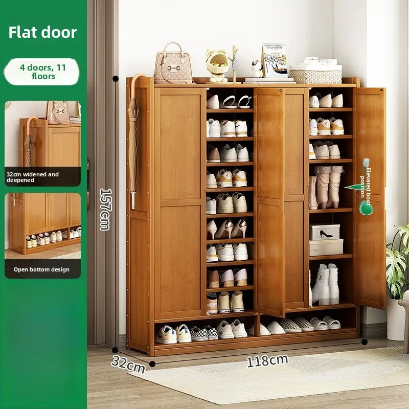 Durable Shoe Cabinet, Nanzhu Shoe Rack At The Entrance Of The Home, Storage Artifact, Space-saving And Dust-proof Entry Oasis Select 4 Door-11