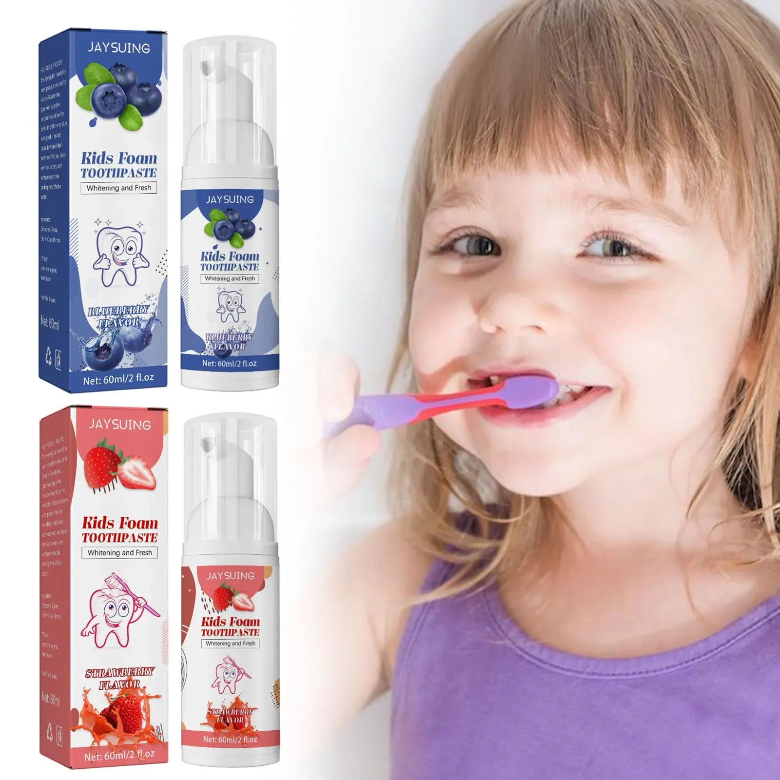 Children Toothpaste Probiotics Stain Removal Tooth Mousse Oral Cleaning Fruit Flavor Fresh Breath Kids Dental Care Toothpaste Oasis Select